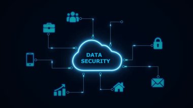 Bulut hesaplama teknolojisi. İnternet ve ağ kurma kavramı. 3d resimleme