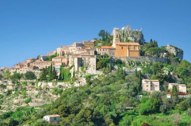 Eze Ortaçağ Köyü, Fransız Rivierası, Cote d 'Azur, Akdeniz, Fransa