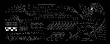 Soyut 3 boyutlu geometri kare koleksiyonu. Tasarım posteri, afişler, yaratıcı unsurlar. Vektör seti