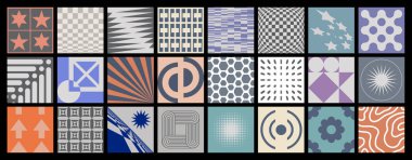 Renkli desen. Komik soyut basit geometrik arka planlar, kusursuz yaratıcı şekiller. Vahşilik tarzında, vektör ayarlandı