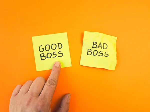 Employee chooses good or bad boss. Leadership, management skills, business, teamwork concept