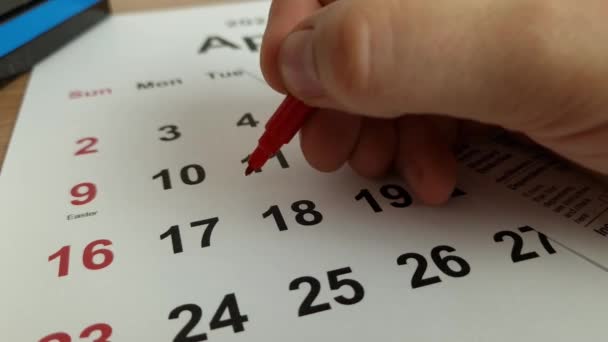 Tax Payment Day Marked Calendar April 2023 1040 Form Financial — Αρχείο Βίντεο