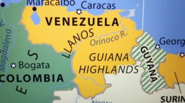 Venezuela haritası dijital aygıt ekranında görüntülendi