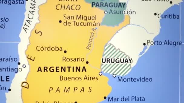 Карта Аргентины Отображается Экране Цифрового Устройства — стоковое видео