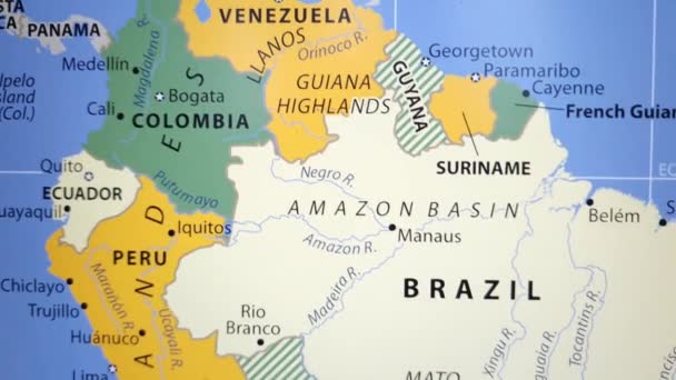 Mapa Brazylii Wyświetlana Ekranie Urządzenia Cyfrowego — Wideo stockowe