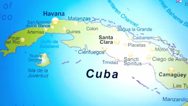 Kubánská Mapa Zobrazená Obrazovce Digitálního Zařízení — Stock video