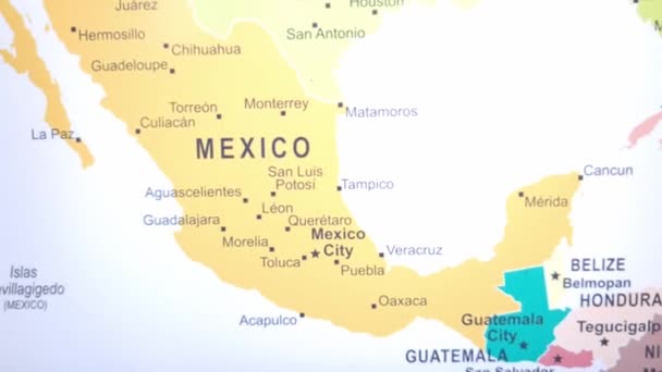Mapa Meksyku Wyświetlana Ekranie Urządzenia Cyfrowego — Wideo stockowe