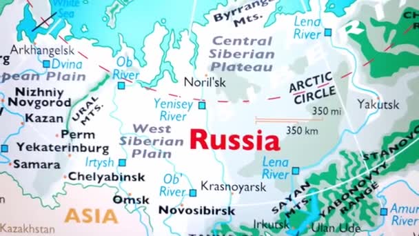 Карта России Отображается Экране Цифрового Устройства — стоковое видео