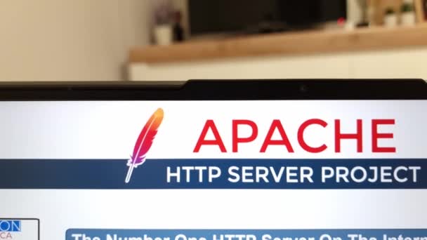 Konskie Polonya Nisan 2023 Apache Http Sunucu Web Sitesi Dizüstü — Stok video