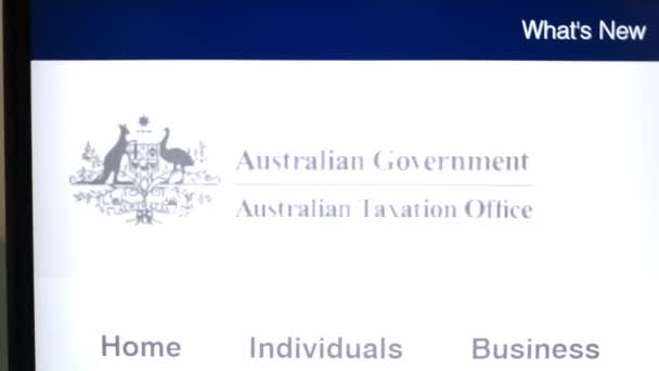 Konskie Polsko Dubna 2023 Australian Taxation Office Ato Website Displayed — Stock video