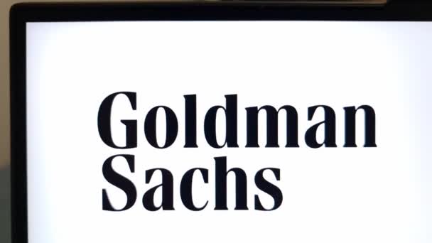 Konskie Polen April 2023 Goldman Sachs Financiële Diensten Bedrijf Website — Stockvideo