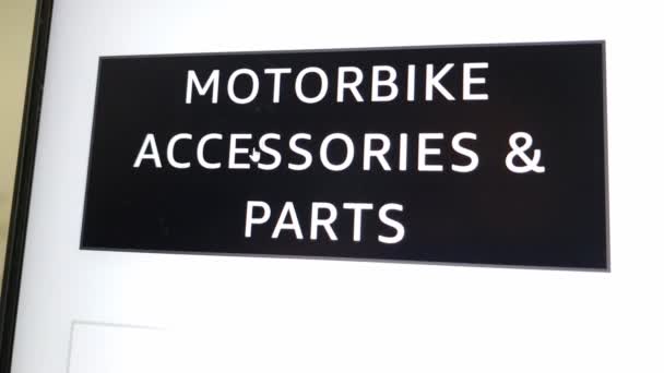 Partes Motocicleta Para Comprar Sitio Web Tienda Línea Concepto Empresarial — Vídeo de stock