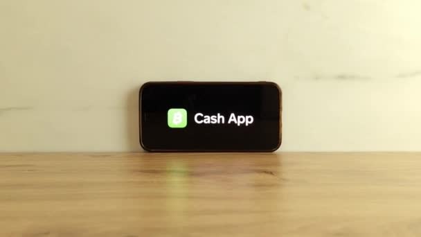 Konskie Polandia Mei 2023 Logo Layanan Pembayaran Bergerak Cash App — Stok Video