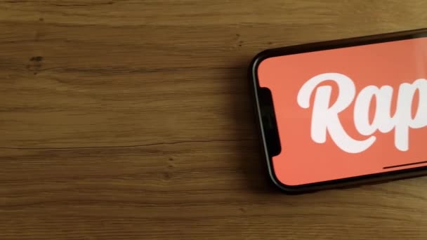 Konskie Polônia Maio 2023 Rappi Logotipo Empresa Entrega Colombiana Exibido — Vídeo de Stock