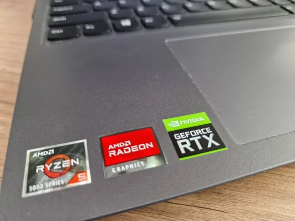 Konskie Poland May 2023 Nvidia Geforce Rtx Logo Displayed Laptop — Stock Photo, Image