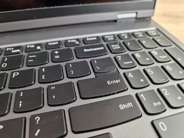 Enter Key Laptop Computer Keyboard Shift Key — Stock Photo, Image