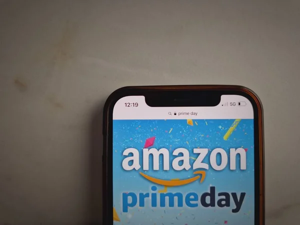 Konskie Polen Juni 2023 Amazon Prime Day Logo Auf Dem — Stockfoto