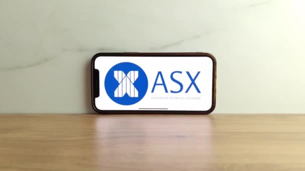 Konskie Polen Juni 2023 Asx Australian Securities Exchange Logo Vist – stockvideo