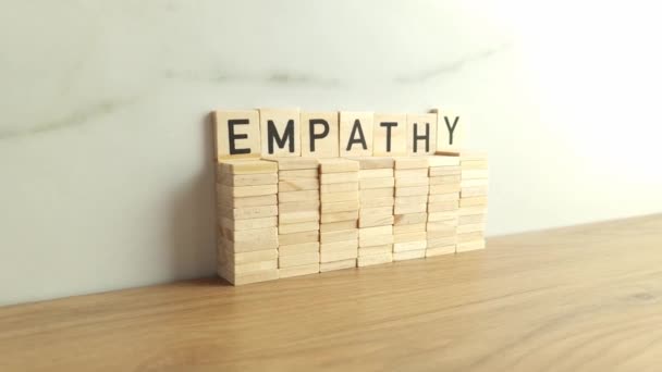 Word Empathy Made Wooden Blocks Business Communication Concept — Stock Video