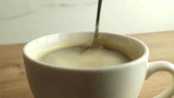 Чашка Кофе Эспрессо Столе — стоковое видео