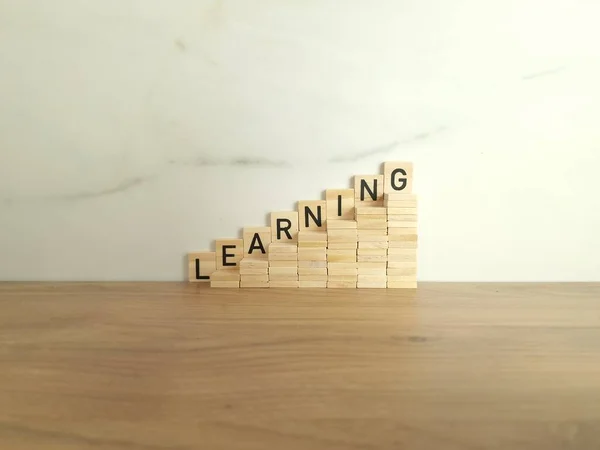 Imparare Parole Fatte Blocchi Legno Concetti Istruzione Imprenditoria — Foto Stock