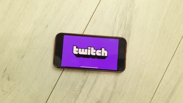 Konskie Pologne Septembre 2023 Twitch Video Streaming Service Logo Displayed — Video