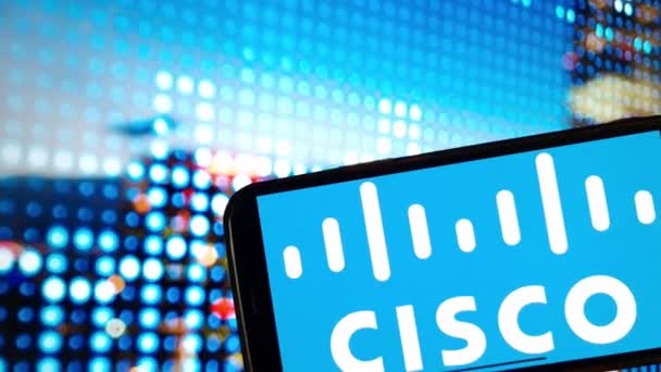 Konskie Πολωνία Ιανουαρίου 2024 Λογότυπο Της Εταιρείας Cisco Systems Inc — Αρχείο Βίντεο