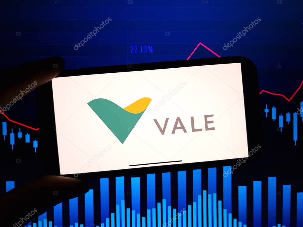 Konskie, Poland - January 13, 2024: Vale company logo displayed on mobile phone screen