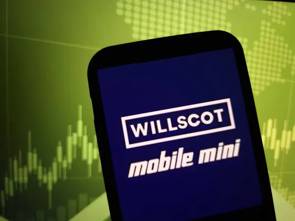 stock image Konskie, Poland - February 24, 2024: WillScot company logo displayed on mobile phone