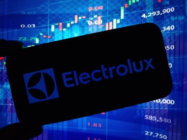 Konskie, Polonya - 27 Mayıs 2024: Elektronik şirket logosu cep telefonunda sergilendi