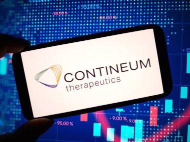 Konskie, Polonya - 09 Haziran 2024: Contineum Therapeutics, Inc şirketinin logosu cep telefonunda sergilendi