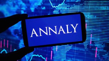Konskie, Polonya - 15 Aralık 2024: Annaly Sermaye Yönetimi logosu cep telefonunda sergilendi