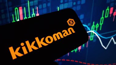 Konskie, Poland - December 15, 2024: Kikkoman company logo displayed on mobile phone clipart