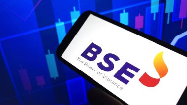 Konskie, Polonya - 22 Şubat 2025: BSE Limited şirket logosu cep telefonunda sergilendi