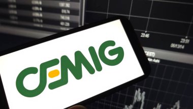 Konskie, Polonya - 08 Mart 2025: Cemig şirket logosu cep telefonunda sergilendi