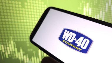 Konskie, Poland - June 20, 2025: WD-40 Company logo displayed on mobile phone