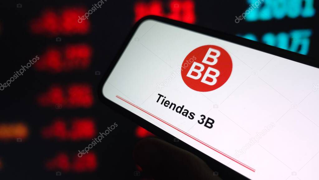 Konskie, Poland - June 20, 2025: BBB Foods company logo displayed on mobile phone