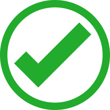Green check mark outline symbol