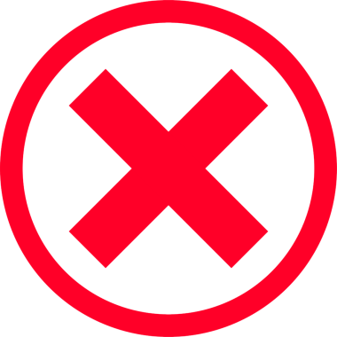 Red cross mark outline symbol