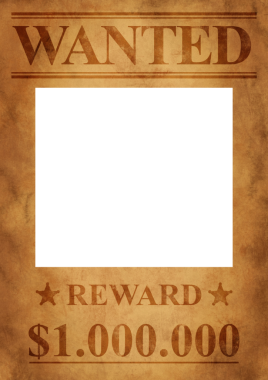 Wanted poster with reward, wanted poster template