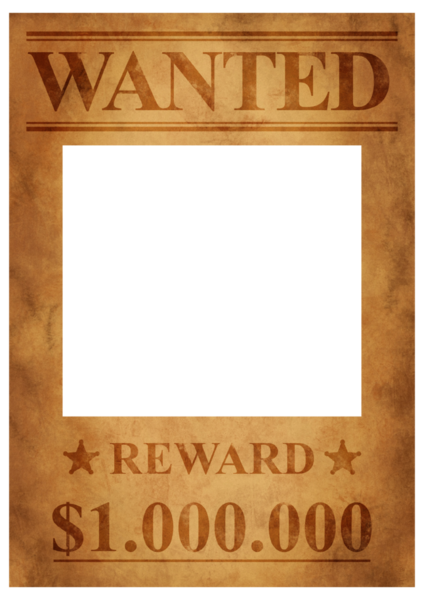 Wanted poster with reward, wanted poster template