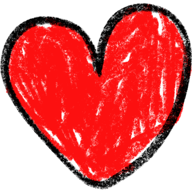 Heart Shape Crayon Drawing Child Art, Hand drawn Heart of chalk or crayon