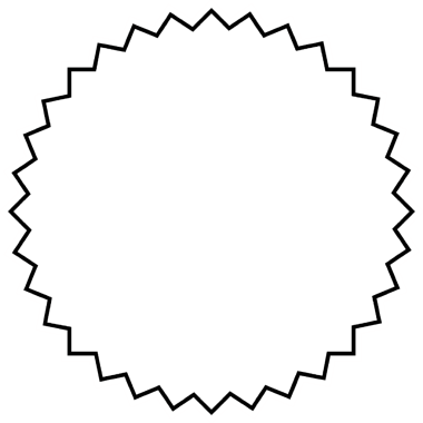 Black and White Starburst shape Label Outline