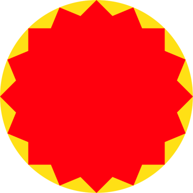 Black and White Starburst shape Label Outline