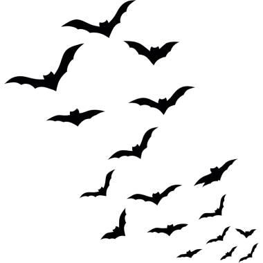 A Flock of bats, Flying bat, Halloween elements for design, bat silhouette, flock of bats flying in the sky