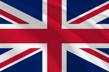 united kingdom flag with waving flag of great britain and great britain 3 d illustration