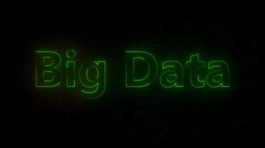 Fütürist Neon Çizgileri ve Dijital Akış Efektleri ile Büyük Veri Işıklandırma Animasyonu