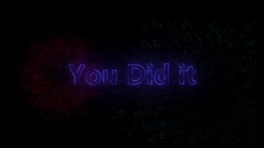 Tebrikler. Patlayıcı arka plan efektli neon metin animasyonunu yaptın.