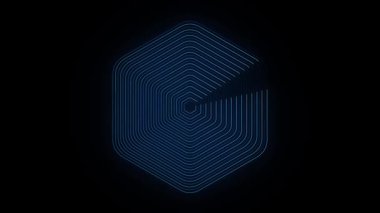 Neon Blue Animated Abstract Hexagon Shape Loop - Futuristic Tunnel Background