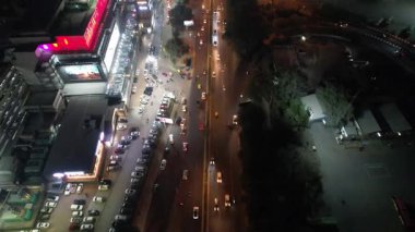  Drone Shot of Netaji Subhash Place  Pitampura tv tower Pacific Mall at night in New Delhi India